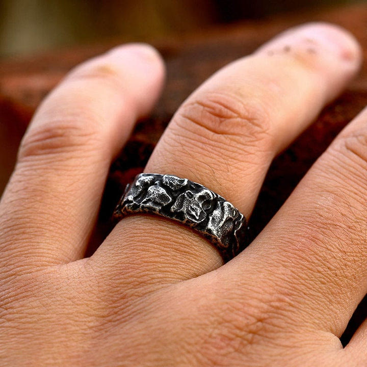 WorldNorse Stone Rune Stainless Steel Viking Ring - image 1