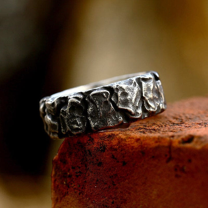 WorldNorse Stone Rune Stainless Steel Viking Ring