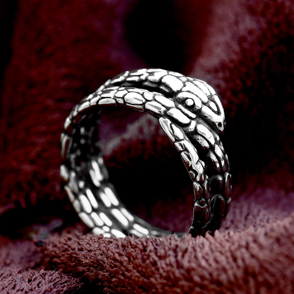 WorldNorse Vintage Python Snake Shaped Ring