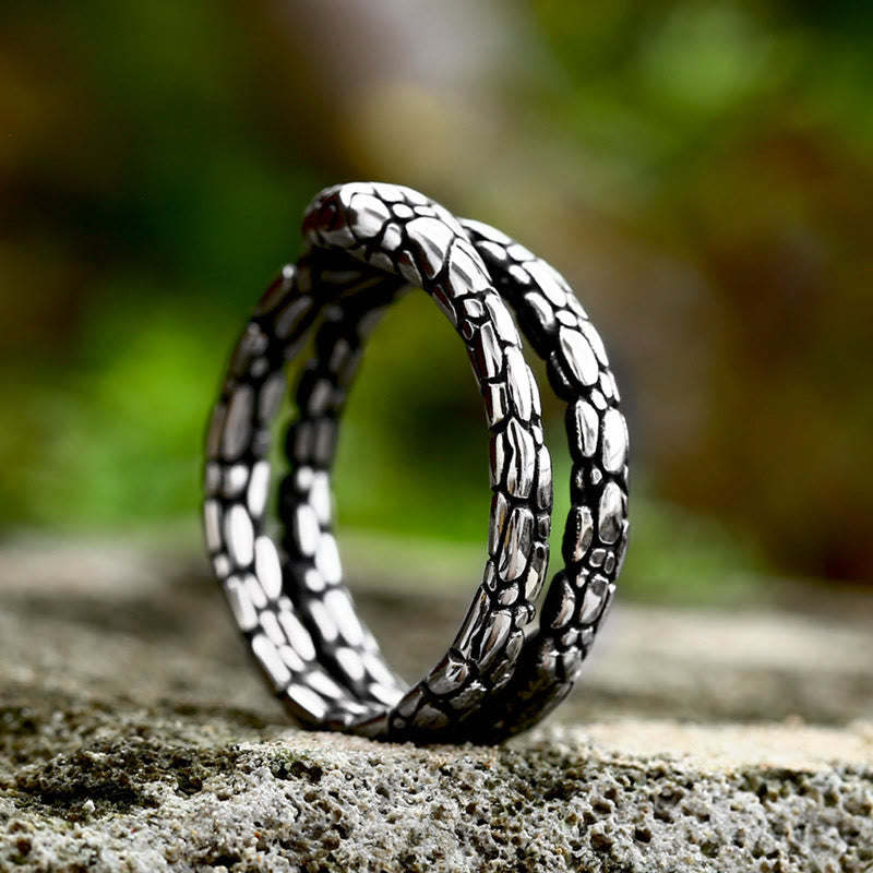 WorldNorse Vintage Python Snake Shaped Ring