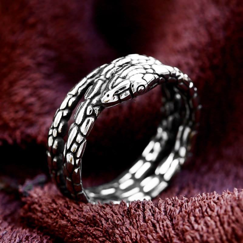 WorldNorse Vintage Python Snake Shaped Ring