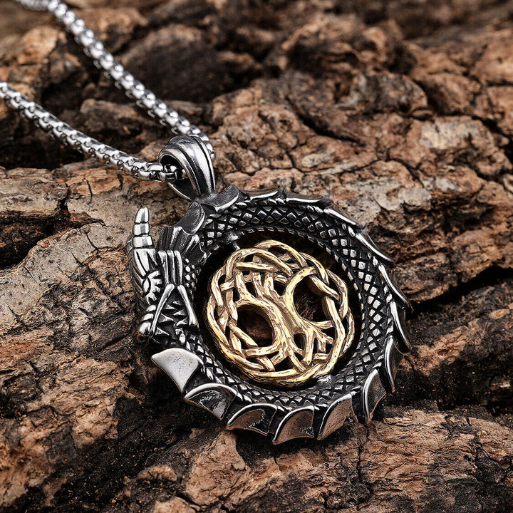 WorldNorse Jormungandr Around Tree Of Life Necklace - image 3