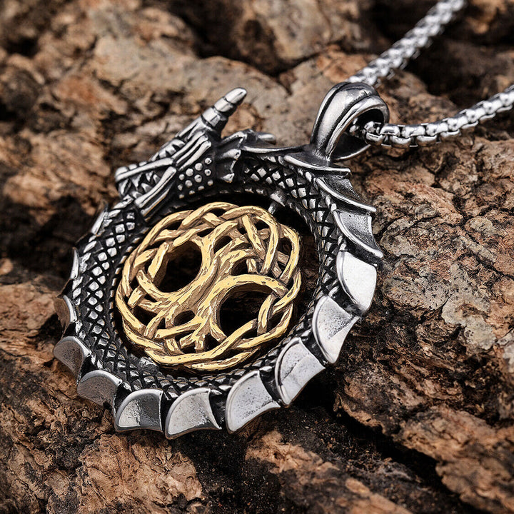 WorldNorse Jormungandr Around Tree Of Life Necklace - image 1