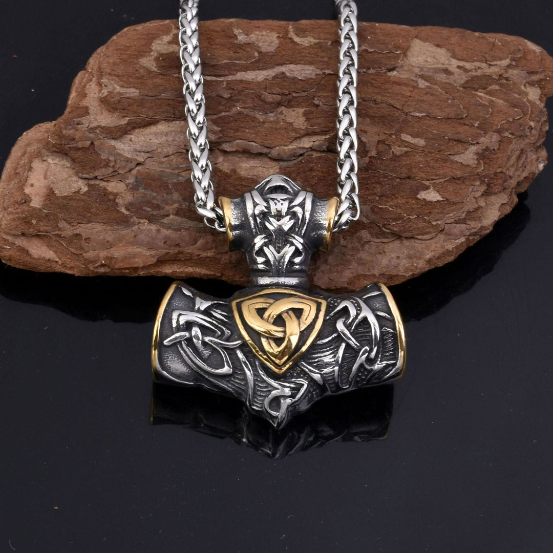 WorldNorse Thor's Hammer Mjolnir Triquetra Anchor Necklace - image 3