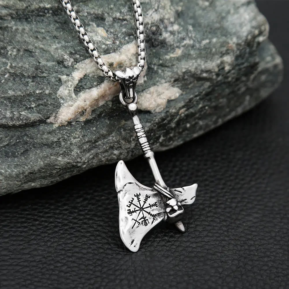WorldNorse Viking Axe Vegvisir Amulet Self-defense Necklace - image 1