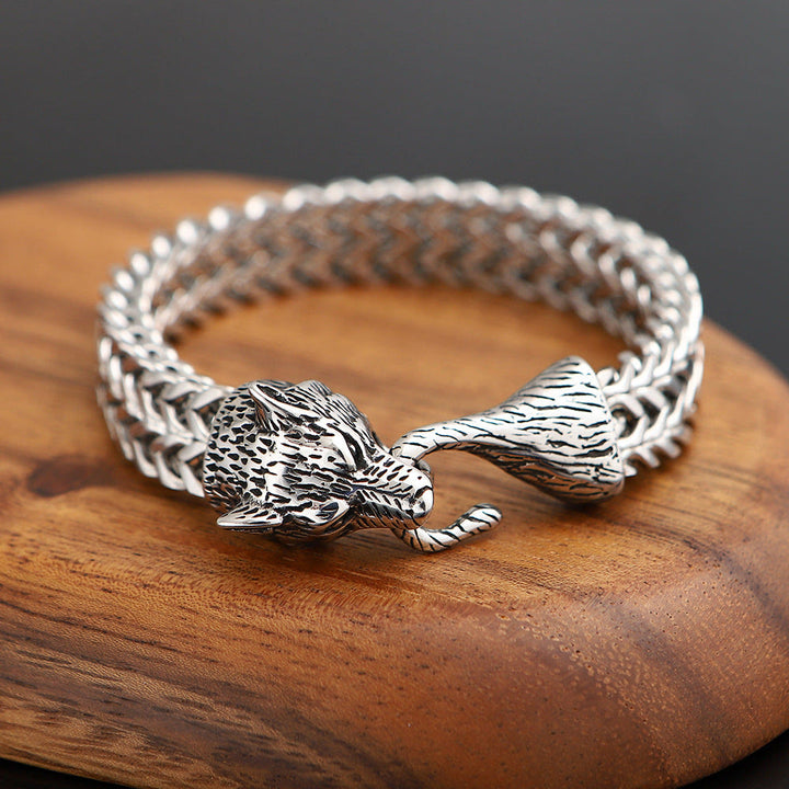 WorldNorse Norse Viking Amulet Odin's Wolf Bracelet - Silver - 23cm - image 5