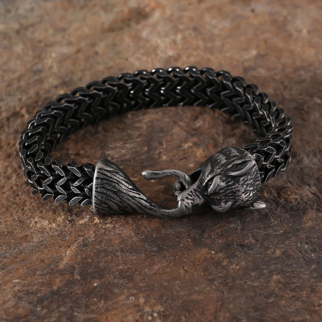WorldNorse Norse Viking Amulet Odin's Wolf Bracelet - Black - 23cm - image 11