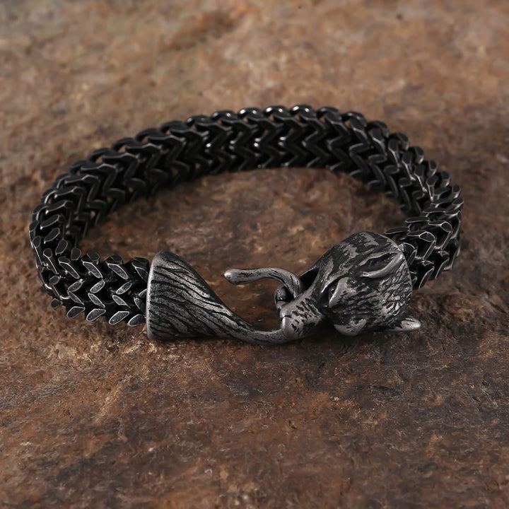 WorldNorse Norse Viking Amulet Odin's Wolf Bracelet - Black - 23cm - image 11