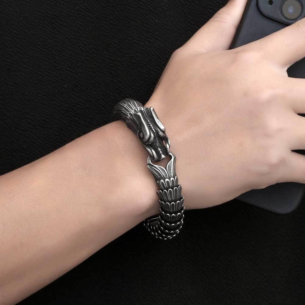 WorldNorse Dragon Scale Stainless Steel Bracelet - image 2