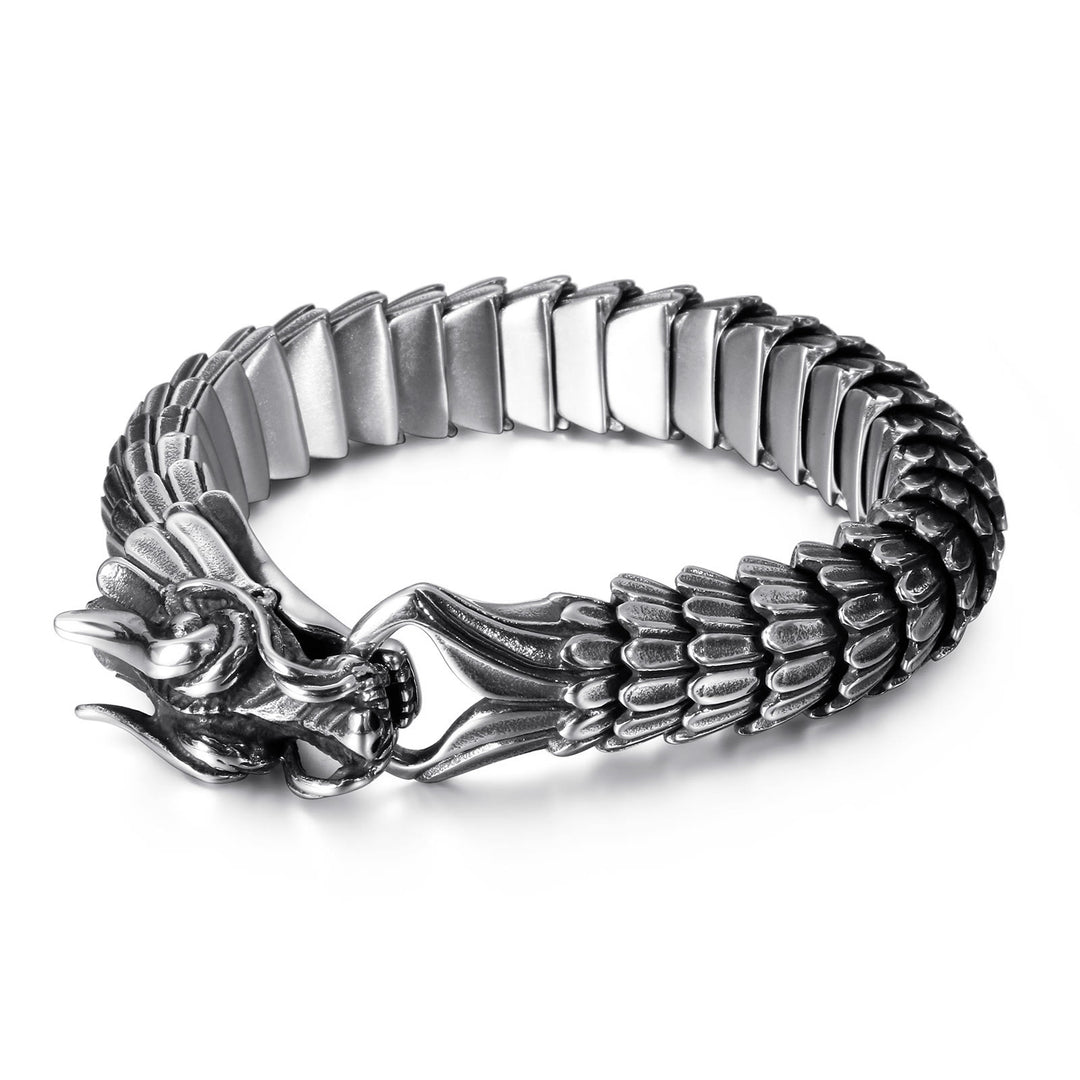 WorldNorse Dragon Scale Stainless Steel Bracelet - Silver - 23cm - image 8