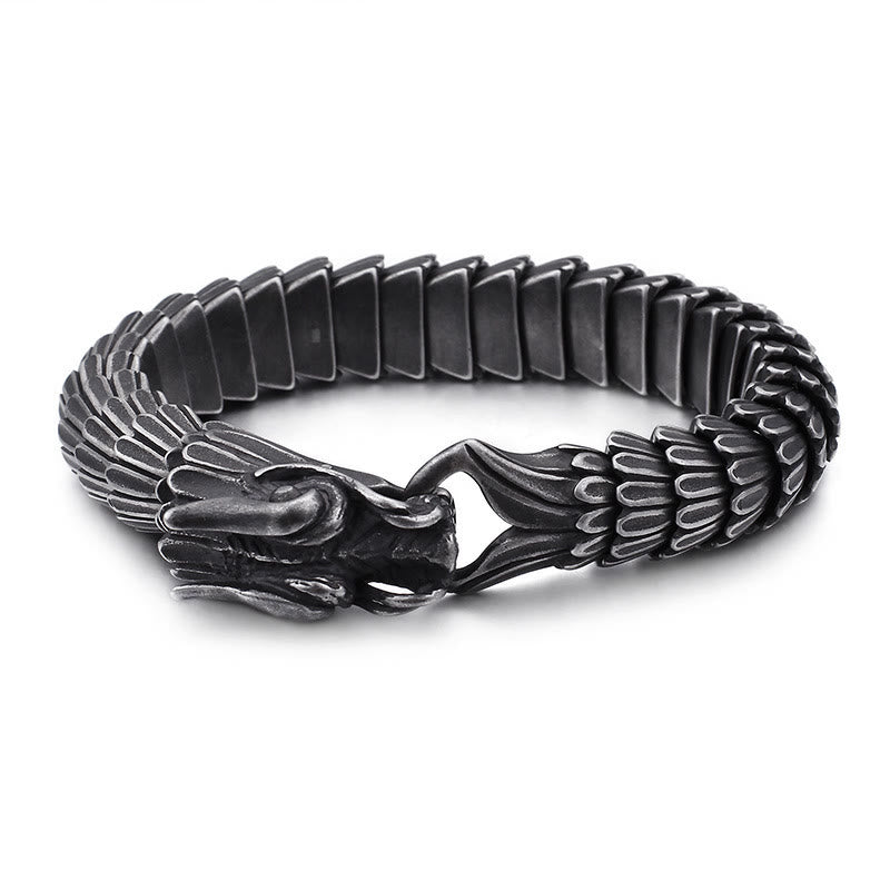 WorldNorse Dragon Scale Stainless Steel Bracelet - Black - 23cm - image 0