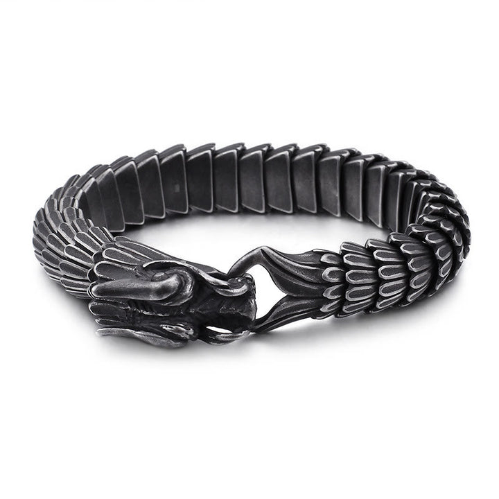 WorldNorse Dragon Scale Stainless Steel Bracelet - Black - 23cm - image 0