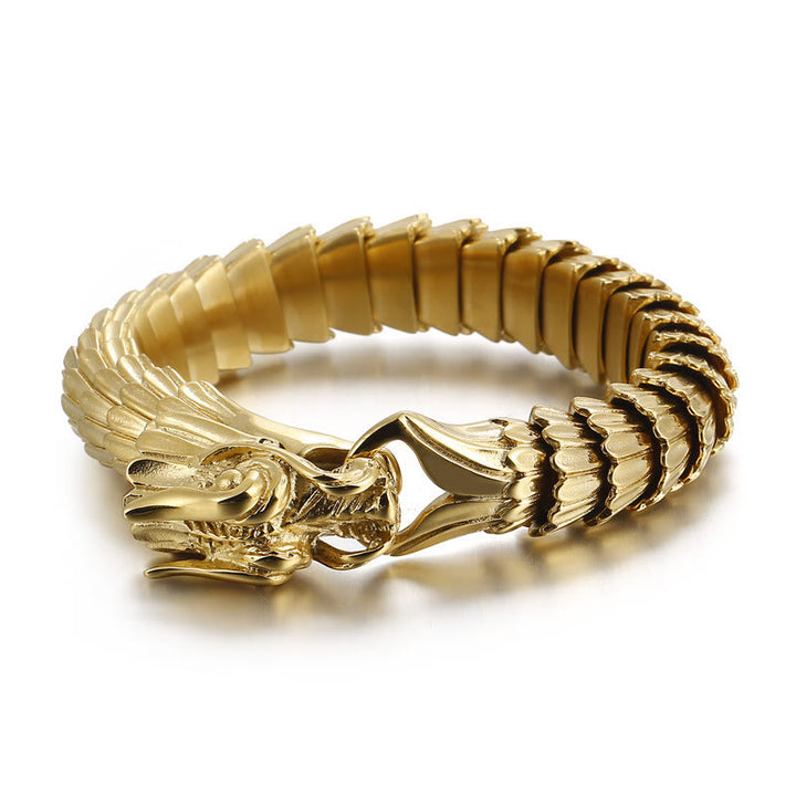 WorldNorse Dragon Scale Stainless Steel Bracelet - Gold - 23cm - image 9