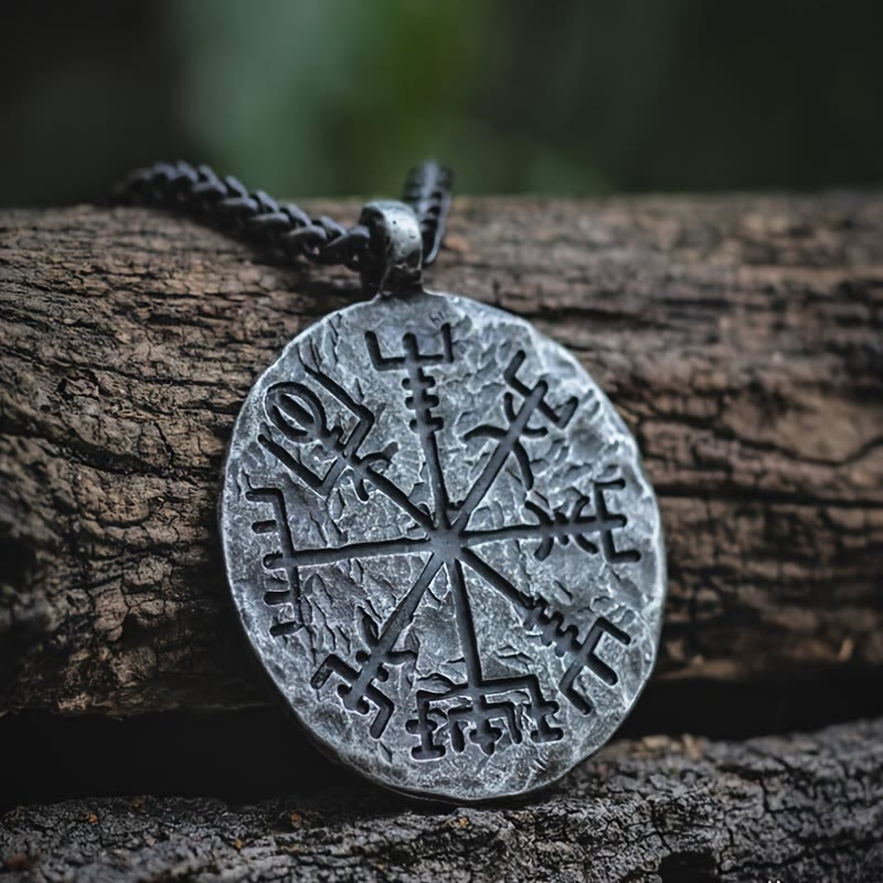 WorldNorse Viking Compass Pendant Vegvisir Necklace - Necklace - image 0