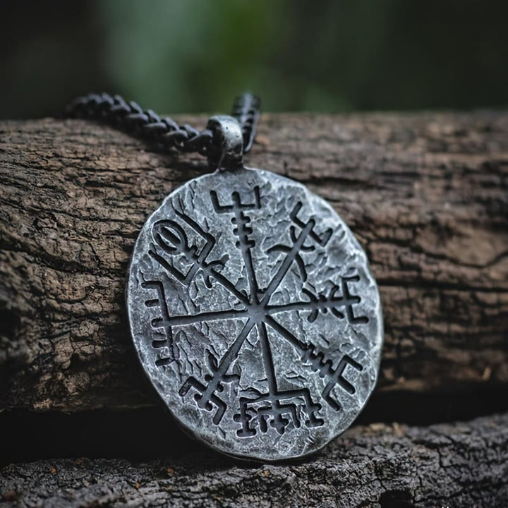 WorldNorse Viking Compass Pendant Vegvisir Necklace - Necklace - image 0