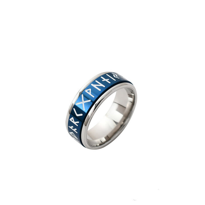 WorldNorse Classic Norse Rune Multicolor Style Ring - Style#1 Blue - US 12 - image 7