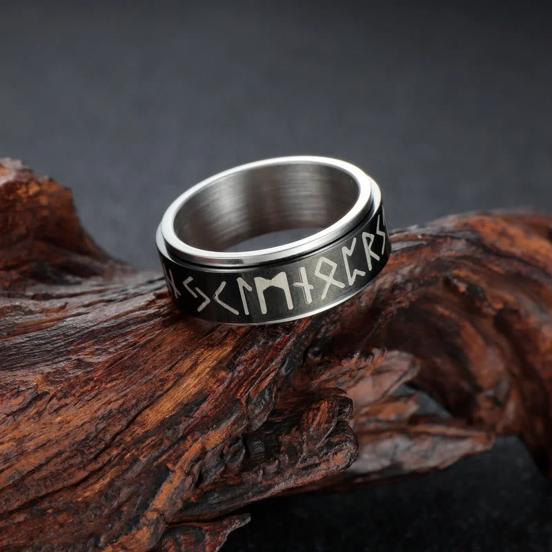 WorldNorse Classic Norse Rune Multicolor Style Ring - Style#1 Black - US 12 - image 0