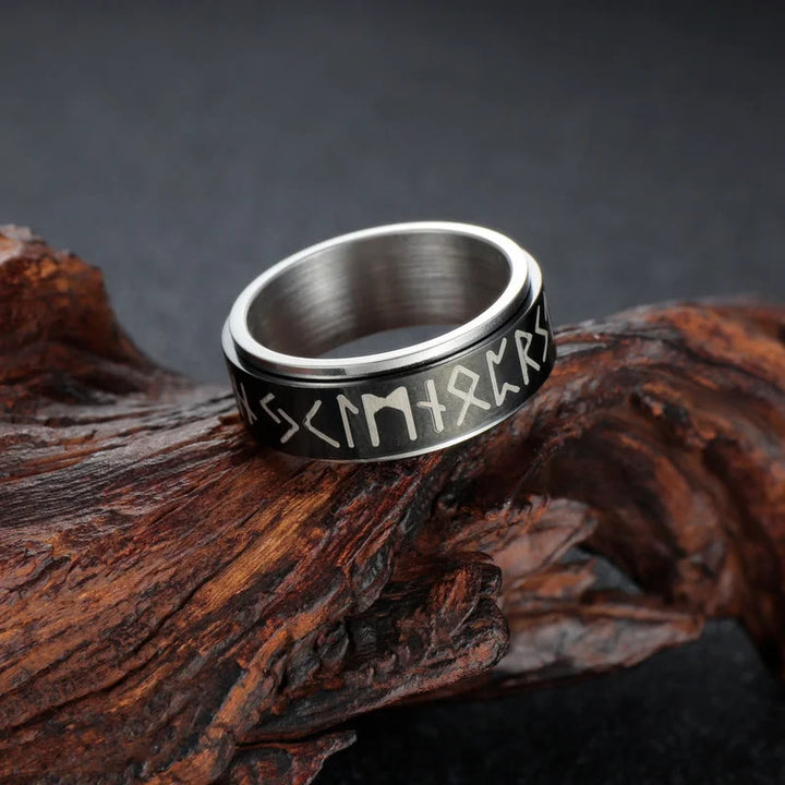 WorldNorse Classic Norse Rune Multicolor Style Ring - Style#1 Black - US 12 - image 0