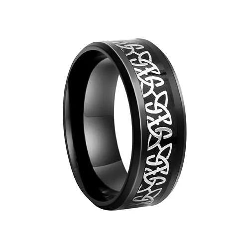 WorldNorse Norse Celtic Knot Trinity Pattern Ring - Black - US 13 - image 7