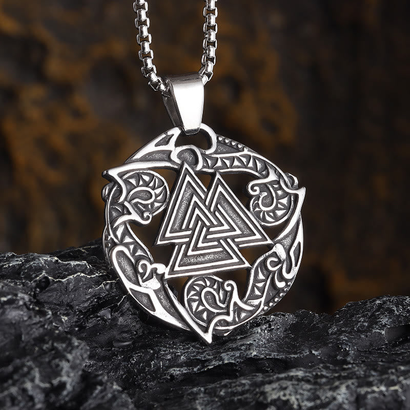 WorldNorse Valknut Odin Viking Symbol Necklace - Necklace - image 0