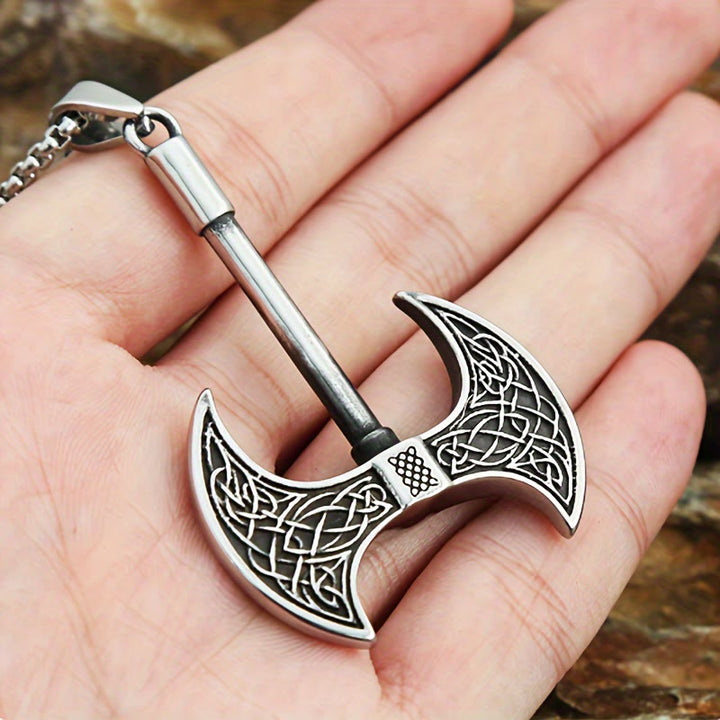 WorldNorse Retro Double-edged Giant Board Axe Necklace - image 3