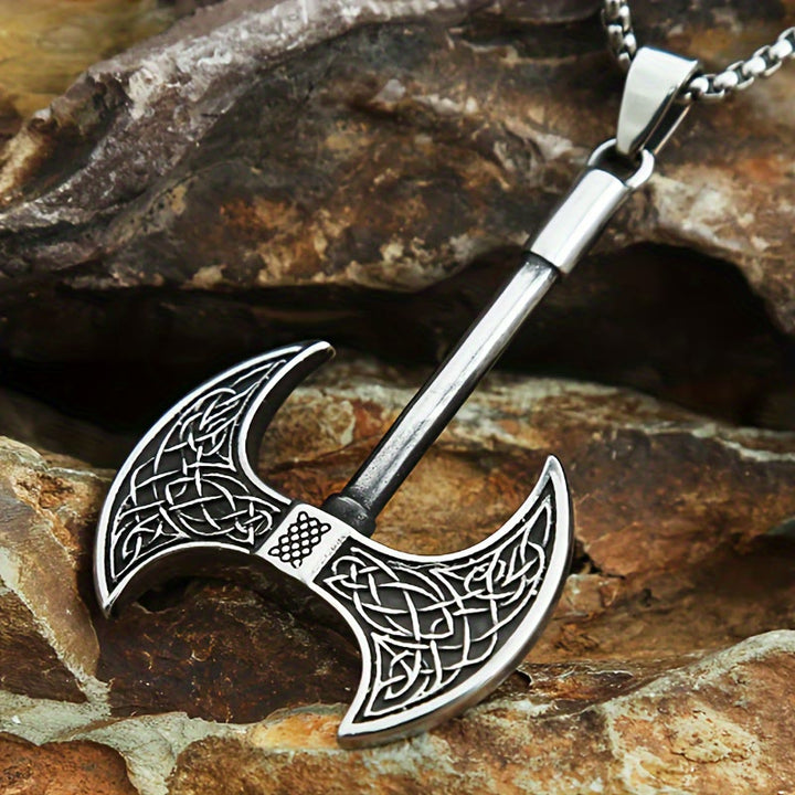 WorldNorse Retro Double-edged Giant Board Axe Necklace - Necklace - image 0