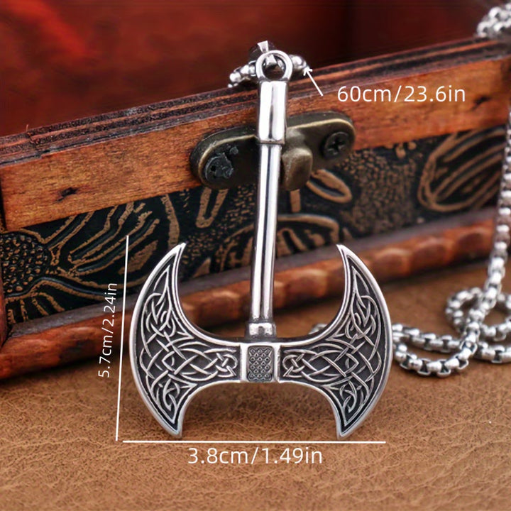 WorldNorse Retro Double-edged Giant Board Axe Necklace - image 4