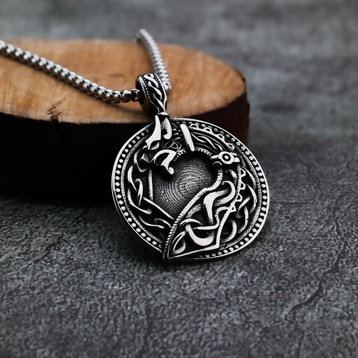 WorldNorse Viking Wolf Head Celtic Pendant Necklace - image 3
