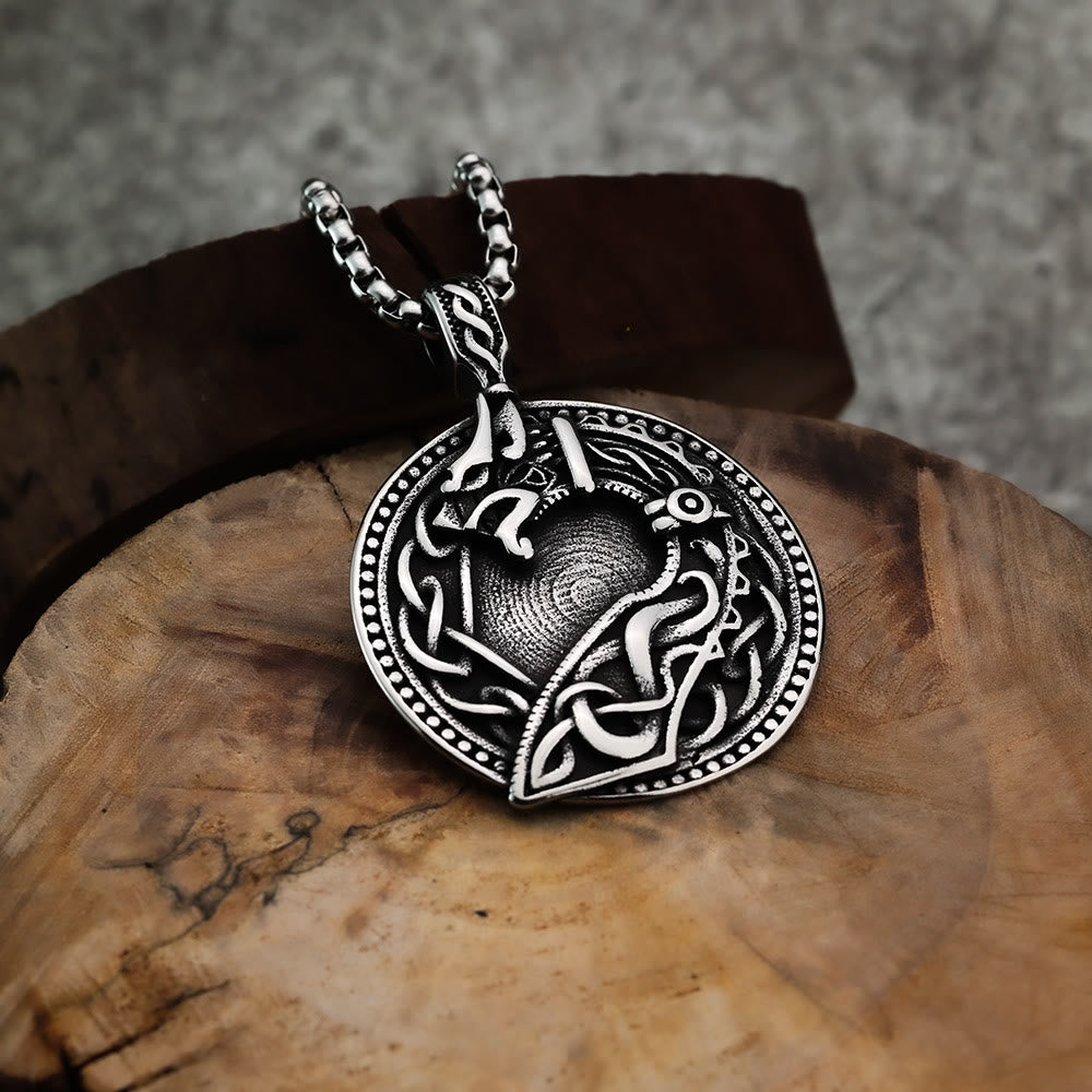 WorldNorse Viking Wolf Head Celtic Pendant Necklace - image 1