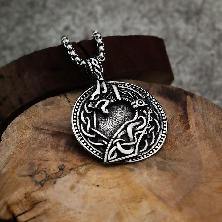 WorldNorse Viking Wolf Head Celtic Pendant Necklace - image 1