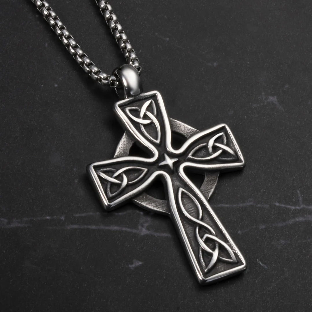 WorldNorse Viking Amulet Triquetra Celtic Knot Cross Necklace - image 1