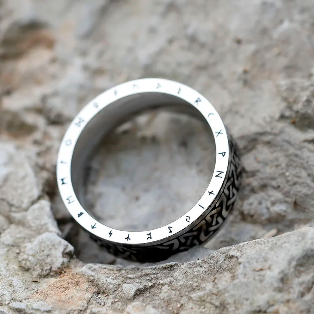 WorldNorse Viking Rune Totem Stainless Steel Ring