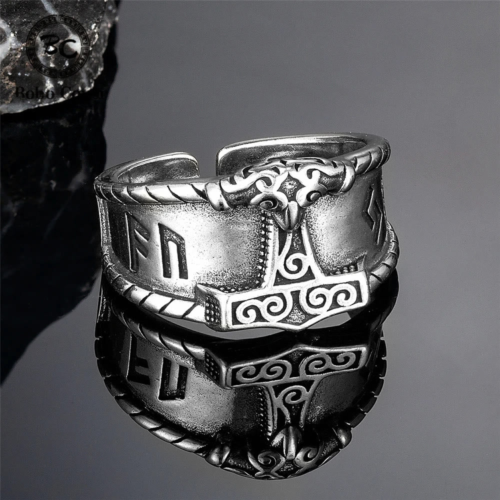 WorldNorse Classic Thor's Hammer Rune Viking Ring - image 5