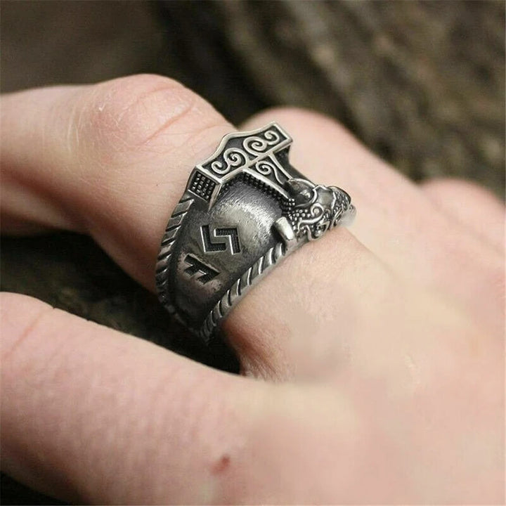 WorldNorse Classic Thor's Hammer Rune Viking Ring