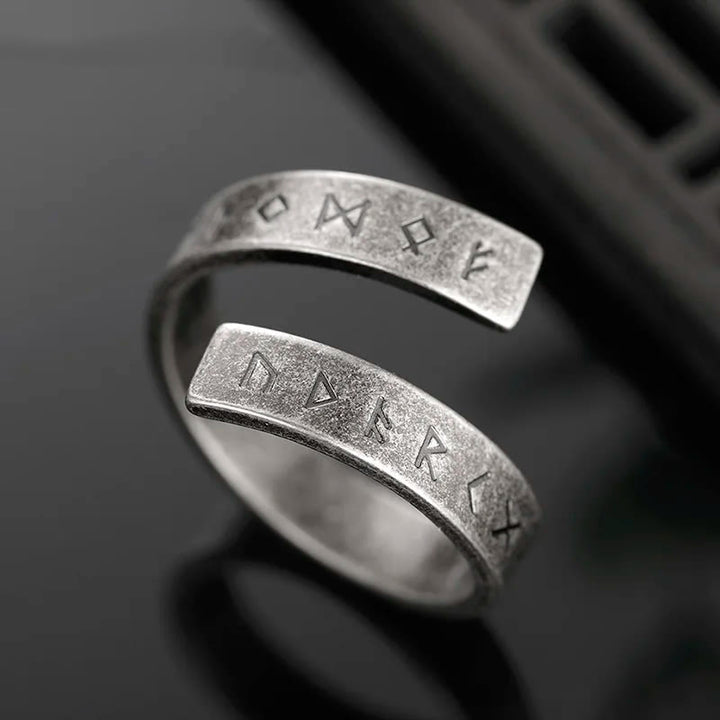 WorldNorse Threaded Runes Stainless Steel Ring