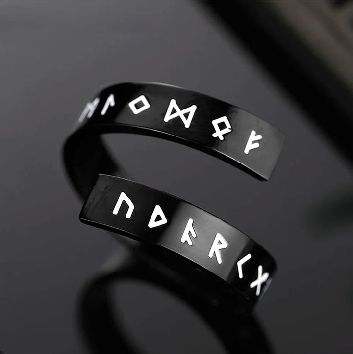 WorldNorse Threaded Runes Stainless Steel Ring