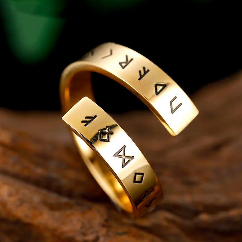 WorldNorse Threaded Runes Stainless Steel Ring