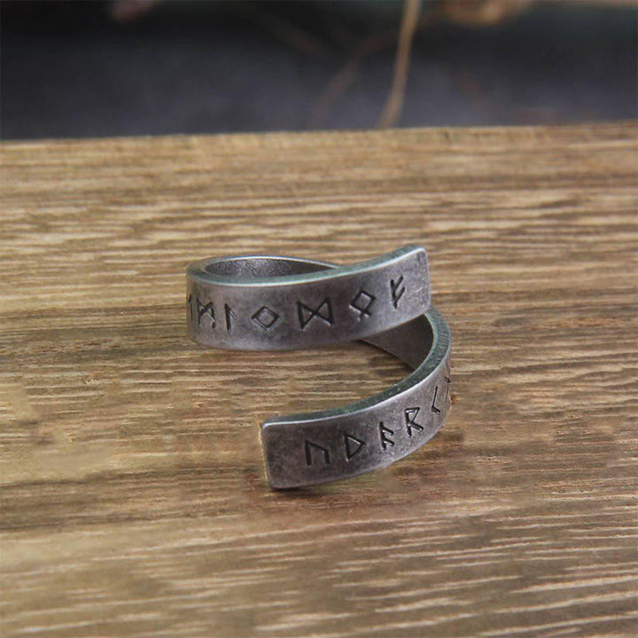 WorldNorse Threaded Runes Stainless Steel Ring