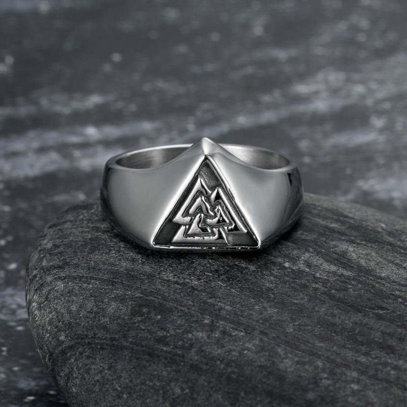 WorldNorse Triangle Viking Myth Valknut Signet Ring - image 1