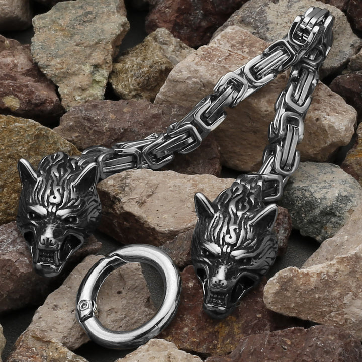 WorldNorse Vintage Viking Mjolnir With Wolves Necklace & Bracelet - image 1