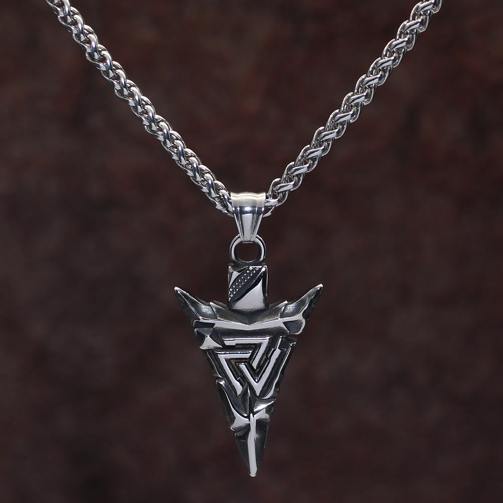 WorldNorse Odin's Guidance: Valknut And Gungnir With Othala Rune Necklace - Necklace - image 0