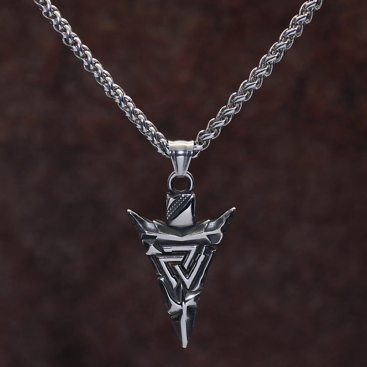 WorldNorse Odin's Guidance: Valknut And Gungnir With Othala Rune Necklace - Necklace - image 0