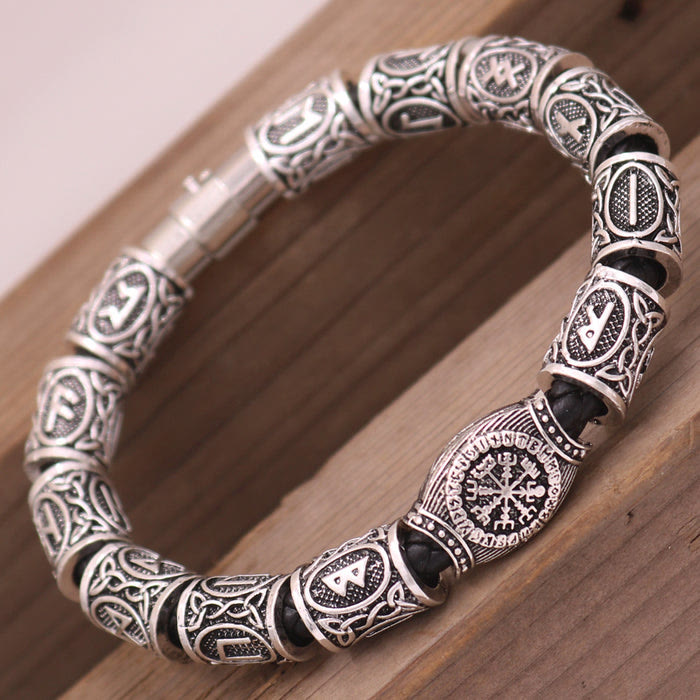 WorldNorse Odin's Runestone Bead Compass Vegvisir Bracelet