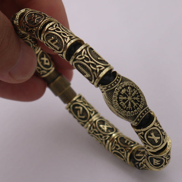 WorldNorse Odin's Runestone Bead Compass Vegvisir Bracelet