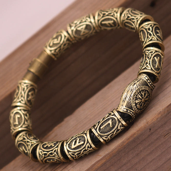 WorldNorse Odin's Runestone Bead Compass Vegvisir Bracelet