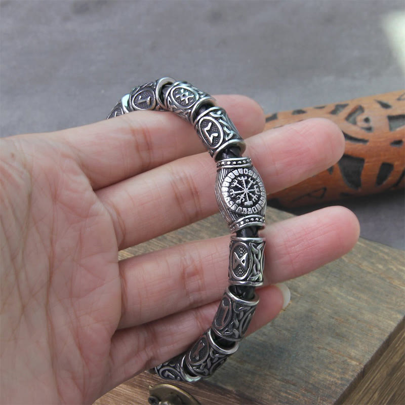WorldNorse Odin's Runestone Bead Compass Vegvisir Bracelet