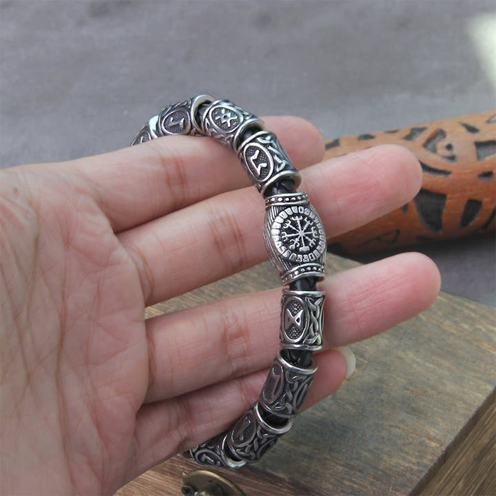 WorldNorse Odin's Runestone Bead Compass Vegvisir Bracelet