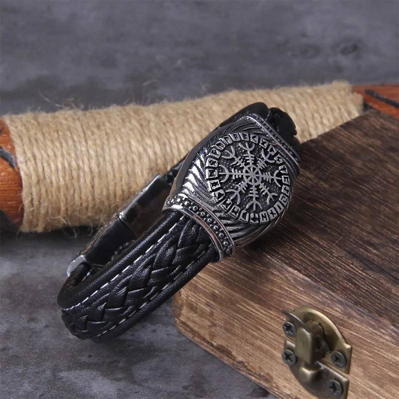 WorldNorse Viking Vegvisir Compass Bangle Valknut Bracelet - image 1