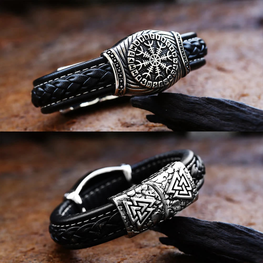 WorldNorse Viking Vegvisir Compass Bangle Valknut Bracelet - image 3