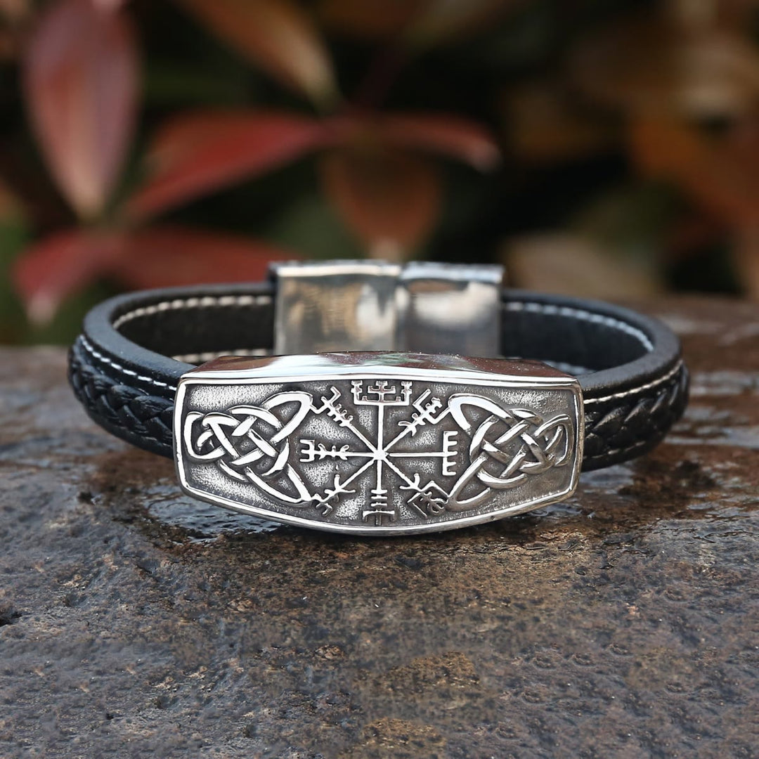 WorldNorse Classic Viking Vegvisir And Celtic Knot  Bracelet - 24cm - image 0